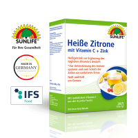 SUNLIFE® Heiße Zitrone 20 Sticks Immunsystem Natürlich Gesundheit Erkältungszeit Wärme Husten Vitamine Aufwärmen + Vitamin C & Zink aus Acerola