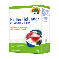 SUNLIFE® Heißer Holunder 20 Sticks Gesundheit Husten + Vitamin C & Zink Wärmend