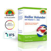 SUNLIFE® Heißer Holunder 20 Sticks Gesundheit Husten + Vitamin C & Zink Wärmend