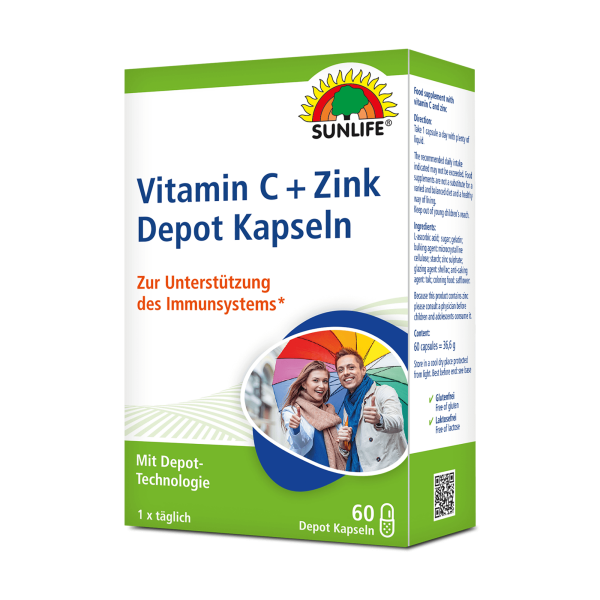 SUNLIFE® Vitamin C + Zink Depot Kapseln 60 Stk...