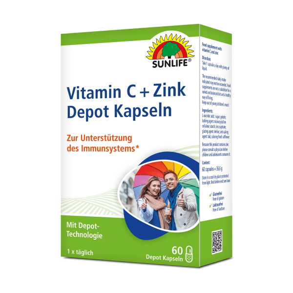 SUNLIFE® Vitamin C + Zink Depot Kapseln
