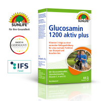 SUNLIFE® Glucosamin 1200 aktiv plus Kapseln 60 Stk Knorpel Knochen Regeneration Gesundheit Gelenke + Vitamin C & Vitalität