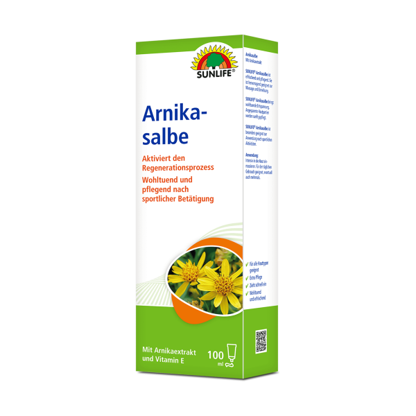 SUNLIFE® Arnika Salbe 100 ml Natürlich Gel Pflege Sport Entspannung + Arnika & Vitamin E