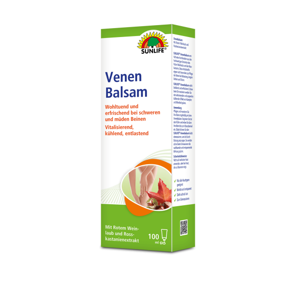 SUNLIFE® Venen Balsam 100 ml Kühlend Pflege Durchblutung Erfrischung Entlastend + Weinlaub & Rosskastanie